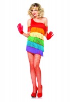 3 PC. Rainbow Flapper Costume