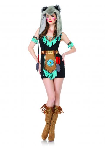4 PC. Wolf Warrior Indian Costume