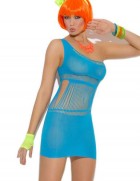Neon One Shoulder Strappy Dress