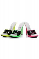 Bright 5 Inch Neon Open Toe Mule