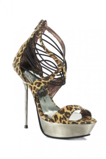 Africa 5 Inch Metallic Stiletto Platform Sandal