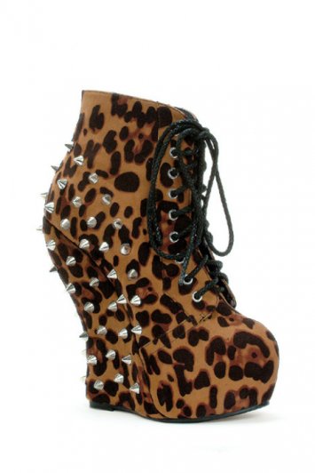 Belladonna 5 Inch Spiked Wedge Ankle Bootie