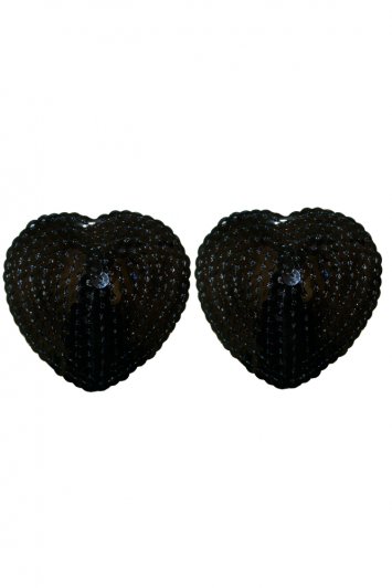 Black Heart Shaped Sequin Pasties