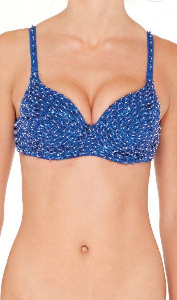 Blue Sequin Bra