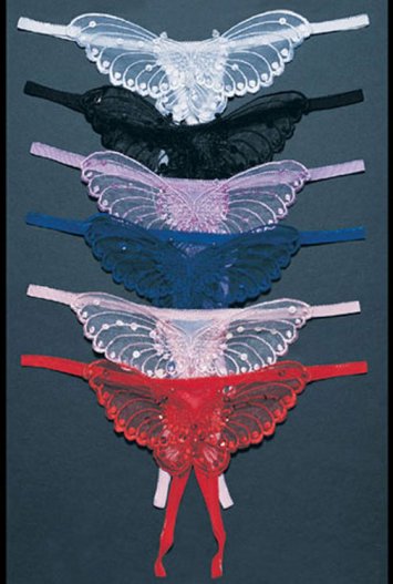 Butterfly Crotchless Thong