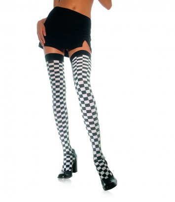 Checkered Flag Stockings Thigh High