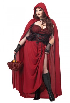 Dark Red Riding Hood Plus Size Adult Costume