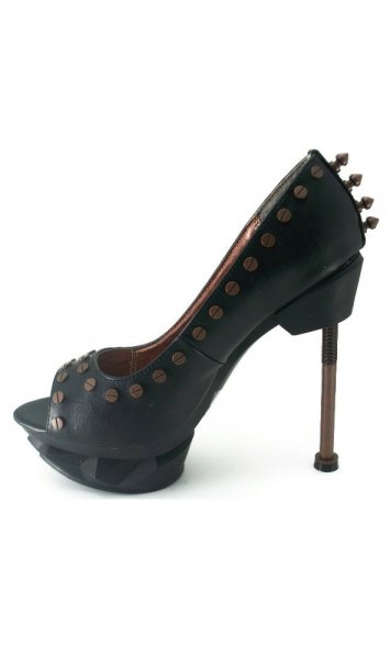 Hades Iron Punk Peep Toe Pumps