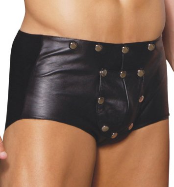 Leather Shorts with Break Away Front