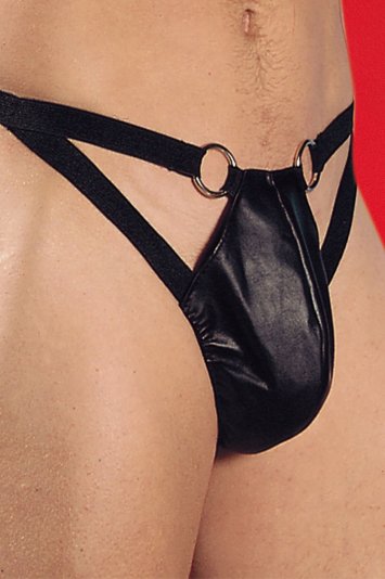 Leather Thong with Rings
