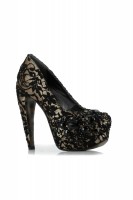 Lena 5.5 Inch Lace and Stone Pump Heel