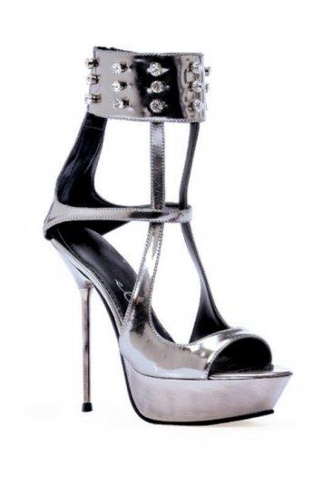 Lyli 5 Inch Metallic Rhinestone Ankle Cuff Sandal