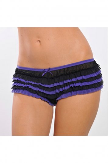 Mesh Stripe Ruffle Panty