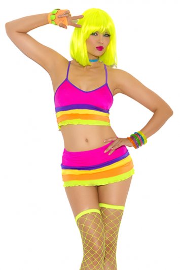 Neon Nites Lycra Skirt and Bra Top