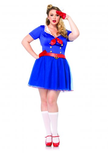 Plus Size Ahoy There Honey Sailor Costume