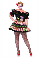 Plus Size Day Of The Dead Doll Costume