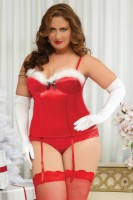 Plus Size Naughty n' Nice Bustier and Panty