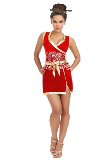 Plus Size Red Geisha Costume