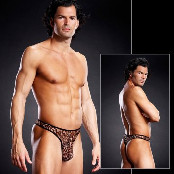 Pro-Mesh Leopard Thong Leopard Print