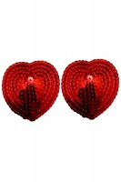 Red Heart Shaped Sequin Pasties