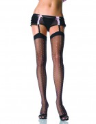 Sheer Lycra Woven Faux Stitch Thigh High