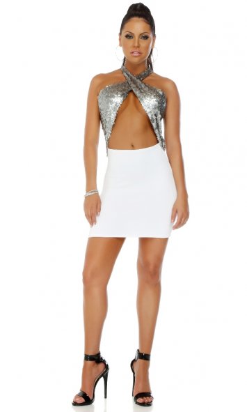 Spotlight Matte Sequin Detail Bodycon Dress