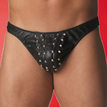 Studded Leather Thong