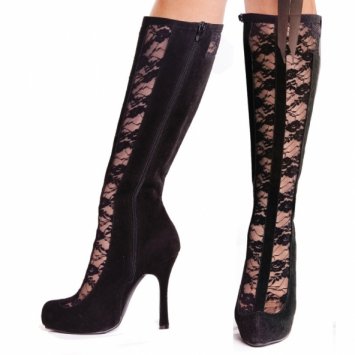 Trista 4 Inch Knee High Boots With Lace