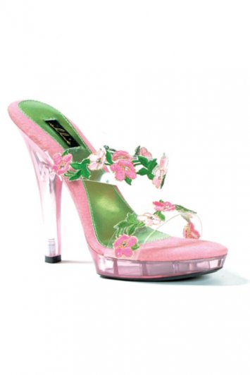 Tulip 5 Inch Heel Clear Floral Sandal